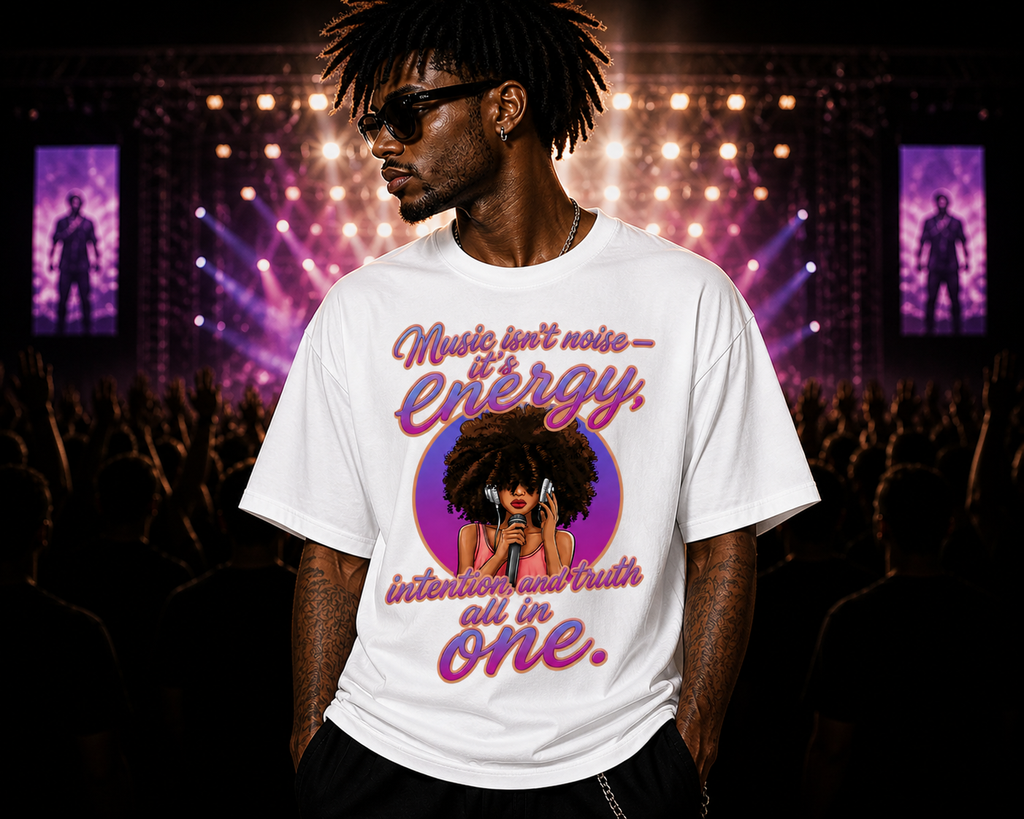 Music Isn't Noise, It's Energy T-Shirt | Official Debbi James Music Tee | Bella + Canvas 3001