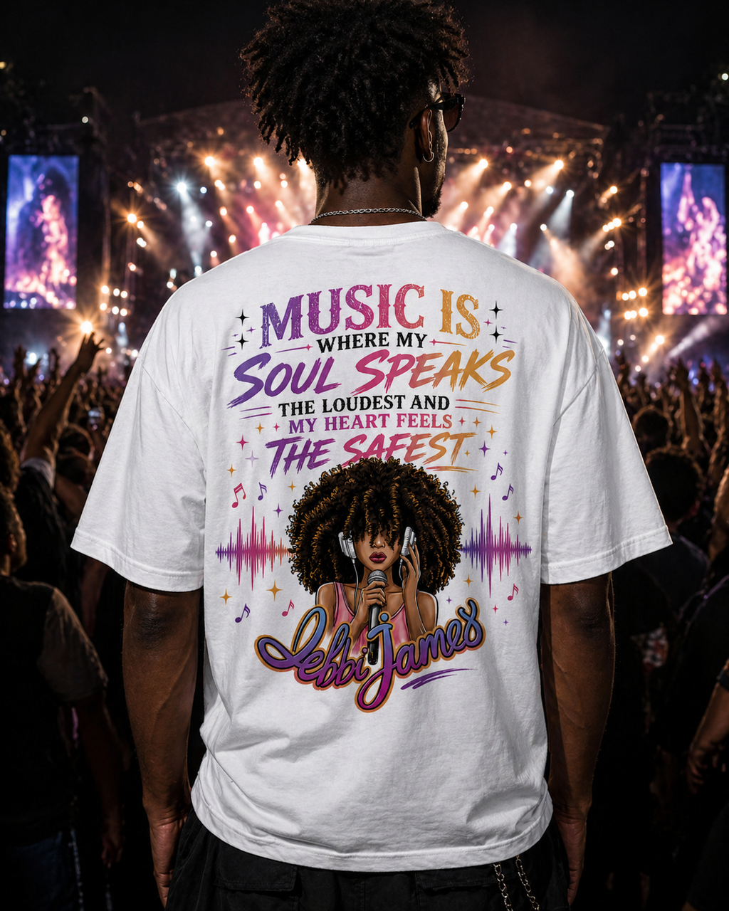 Music Is Where My Soul Speaks T-Shirt | Official Debbi James Music Tee | Bella + Canvas 3001