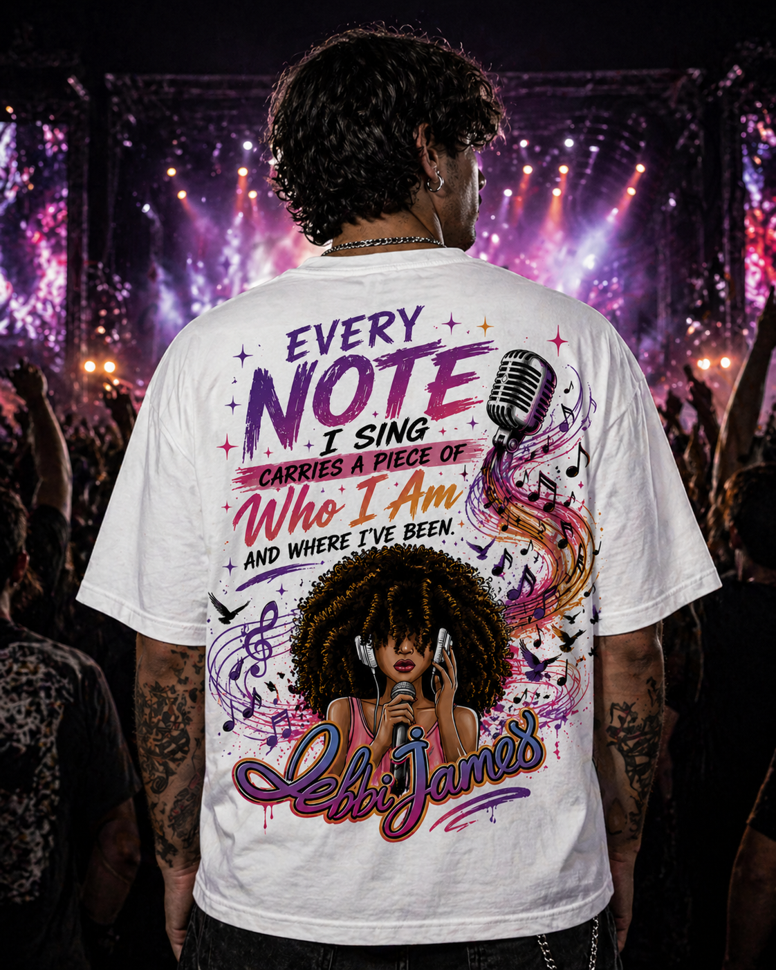 Every Note Tells a Story T-Shirt | Official Debbi James Music Tee | Bella + Canvas 3001